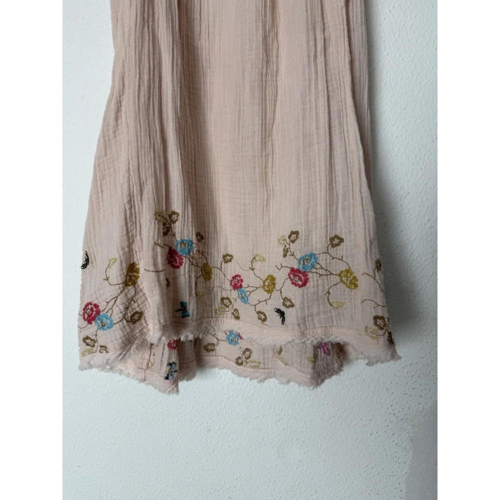 Anthropologie Raquel Embroidery Gauze Tunic Mini Dress Small Boho Festival Hi Lo - Picture 5 of 9